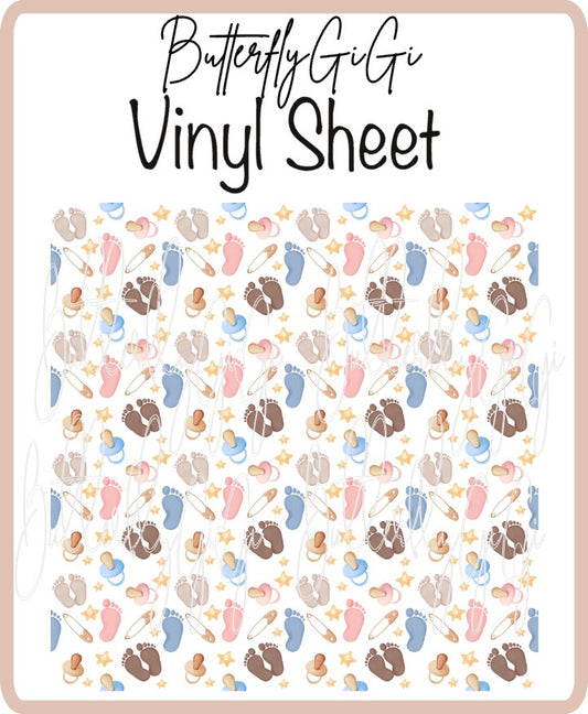 Vinyl Baby Feet Pacifier Sheet