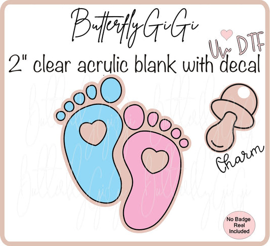 UVDTF Medical Baby Feet with Charm