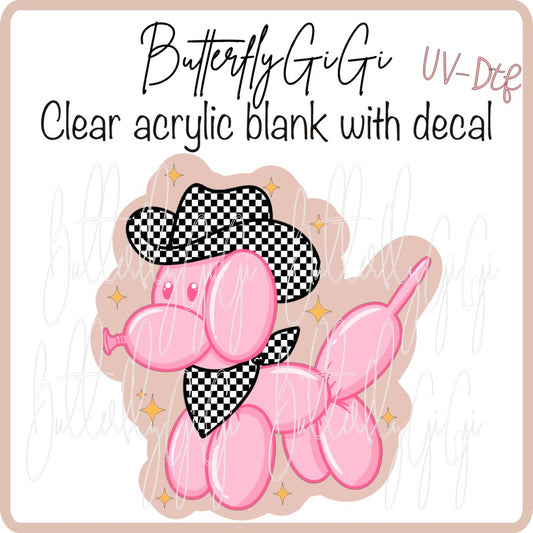 Balloon Dog Cowboy UVDTF