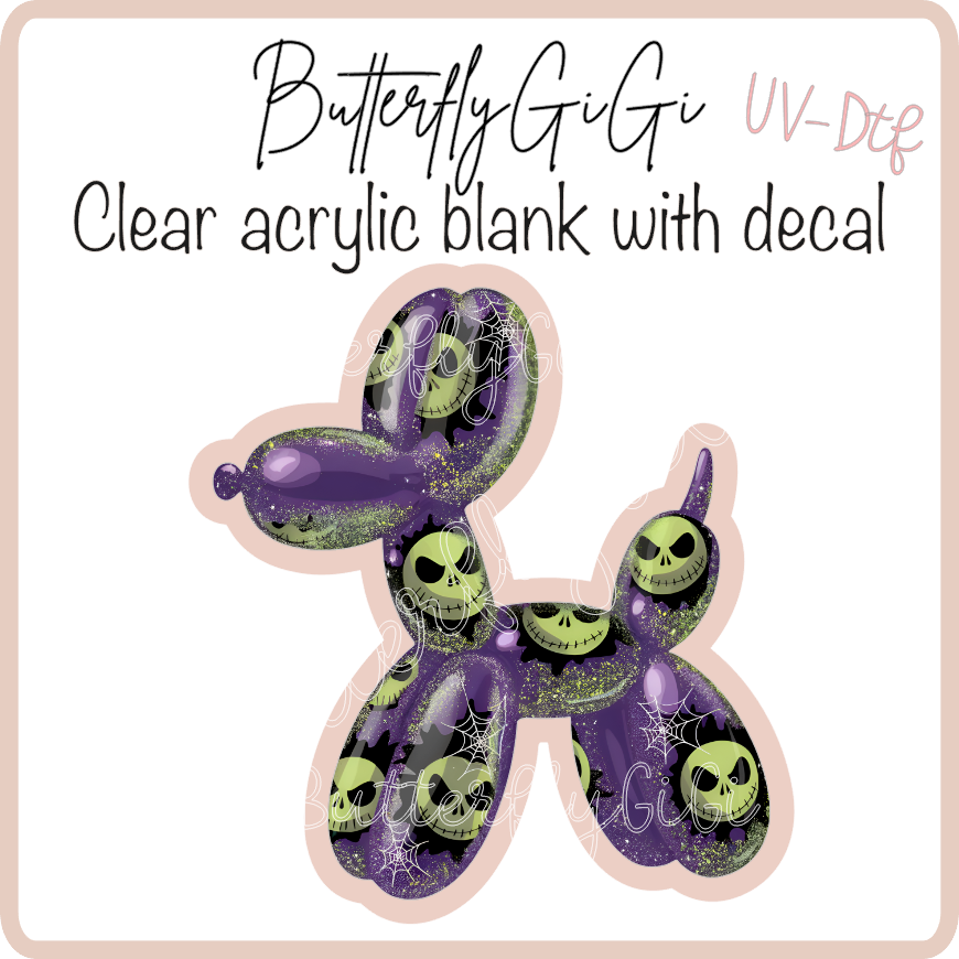 Balloon Dog Halloween UvDtf