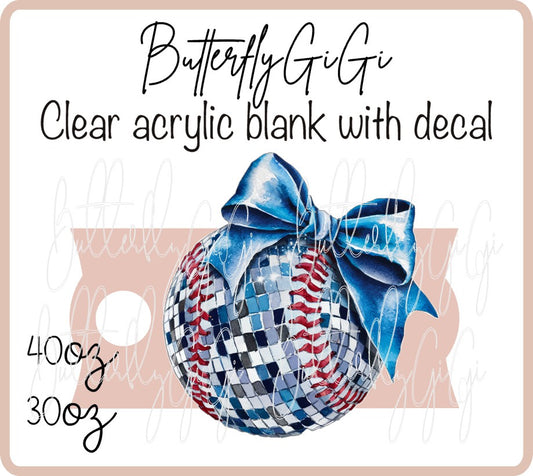 .Tumbler Plate Baseball Bow