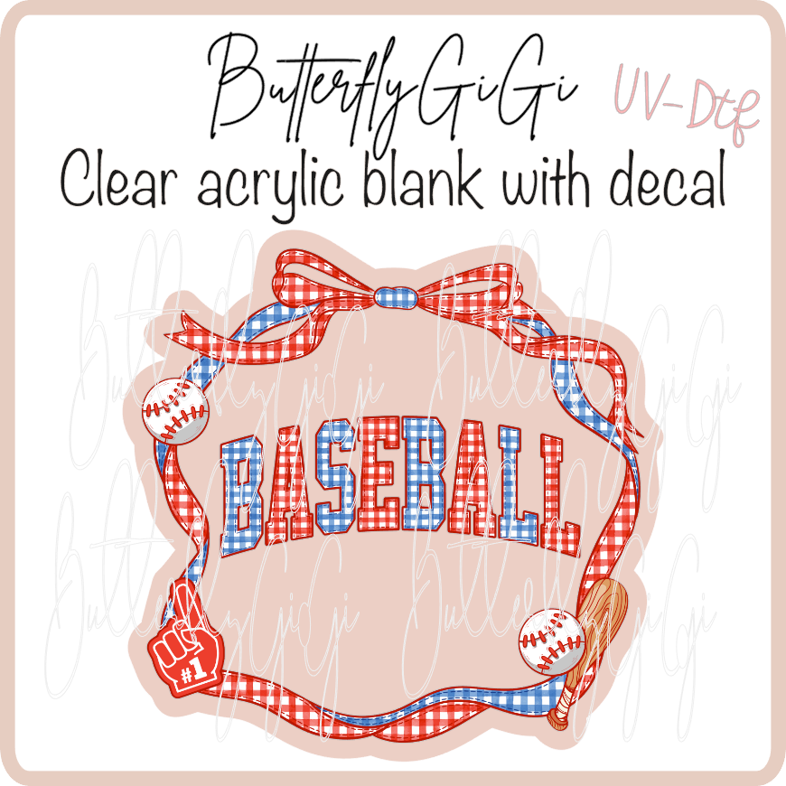 Baseball Gingham Red UvDTF