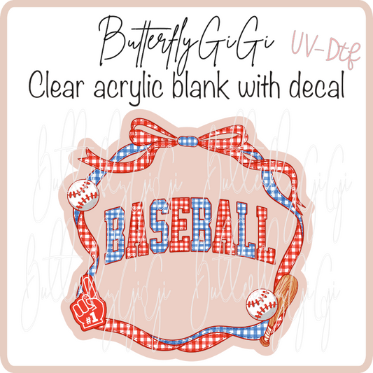 Baseball Gingham Red UvDTF