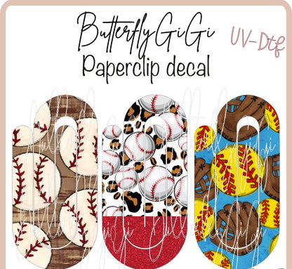 Baseball Softball Paperclip  UvDTF