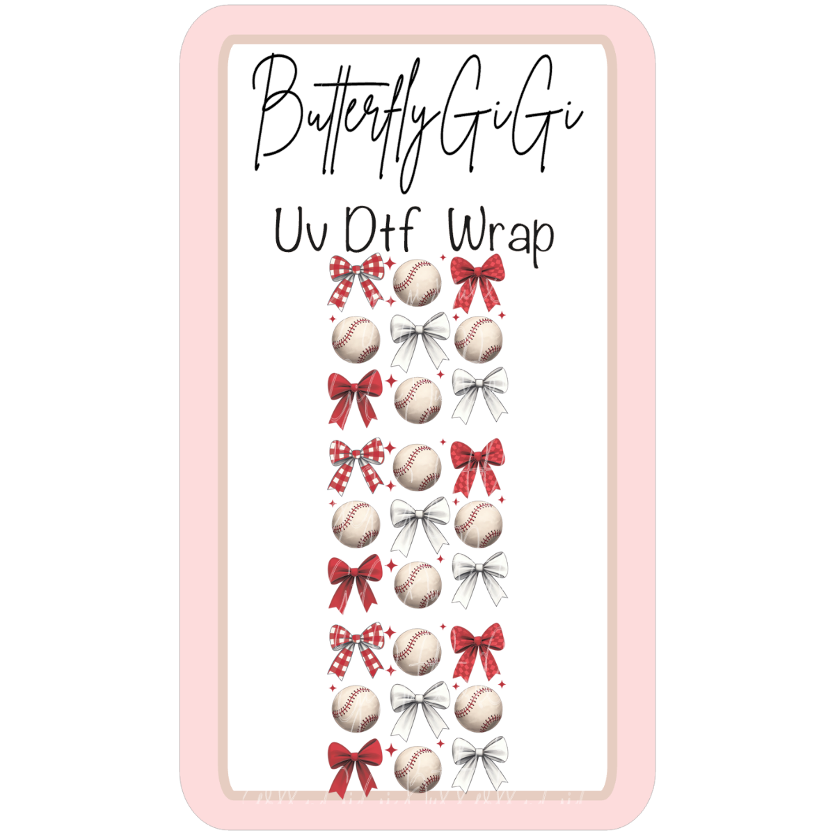Wrap Baseball Red UvDTF