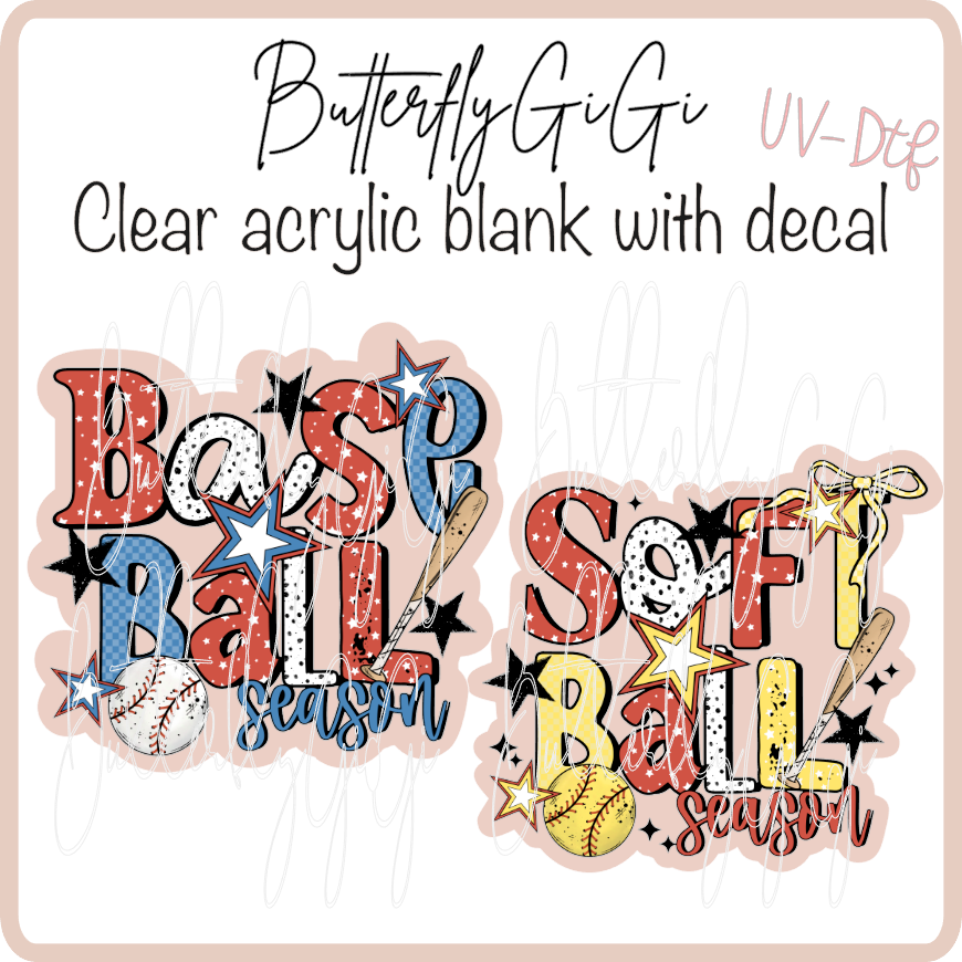 BasebBall SoftBall SEASON UvDTF