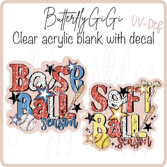 BasebBall SoftBall SEASON UvDTF