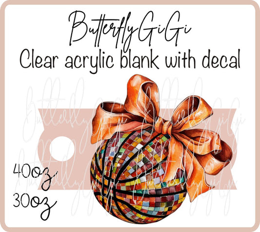 .Tumbler Plate Basketball Bow