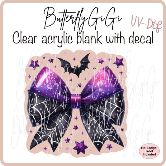 UVDTF Halloween Bat Bow Purple