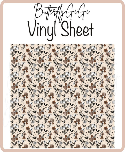 Vinyl Bat Flowers Sheet