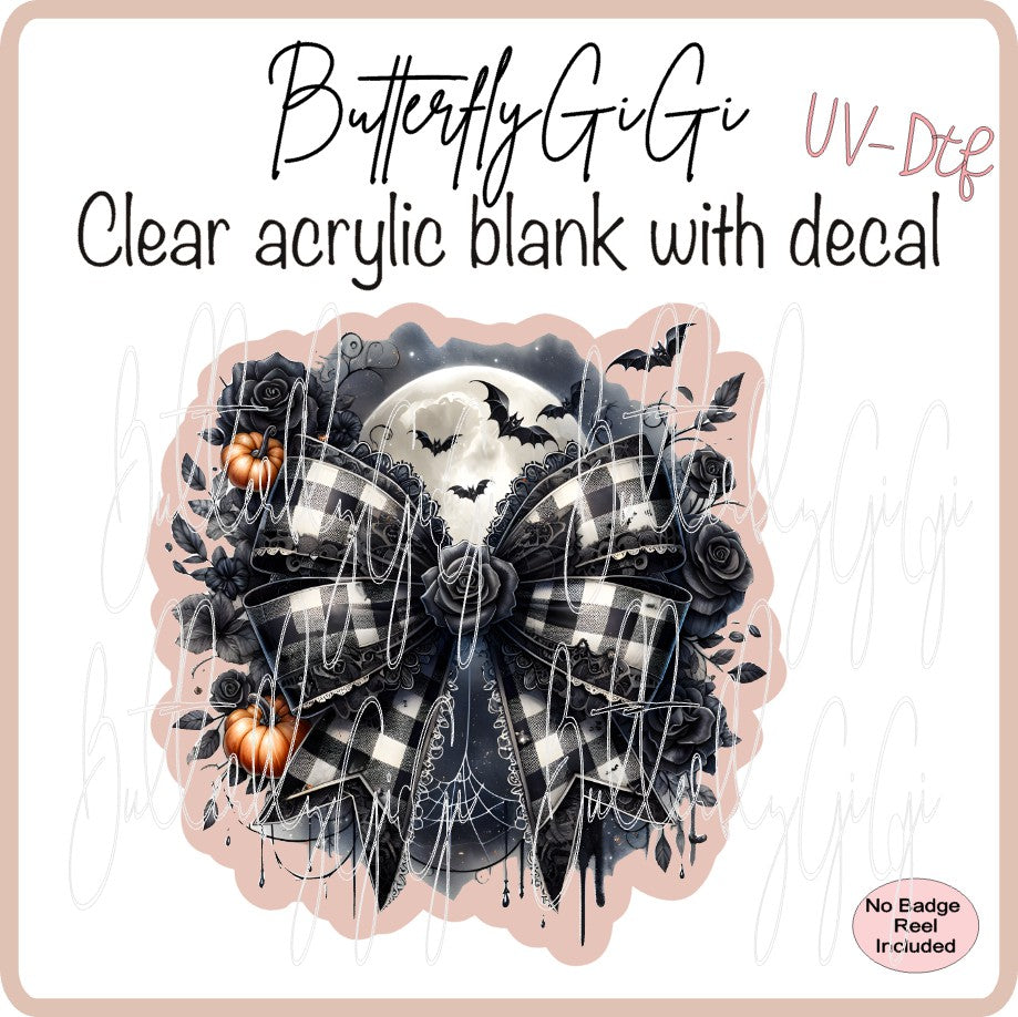 UVDTF Halloween Bat Rose Bow