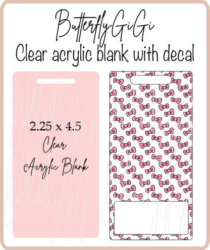 .BB Pink Bow Badge Buddy Horizontal/Vertical