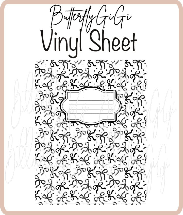 Vinyl Notebook Black Bows Cover