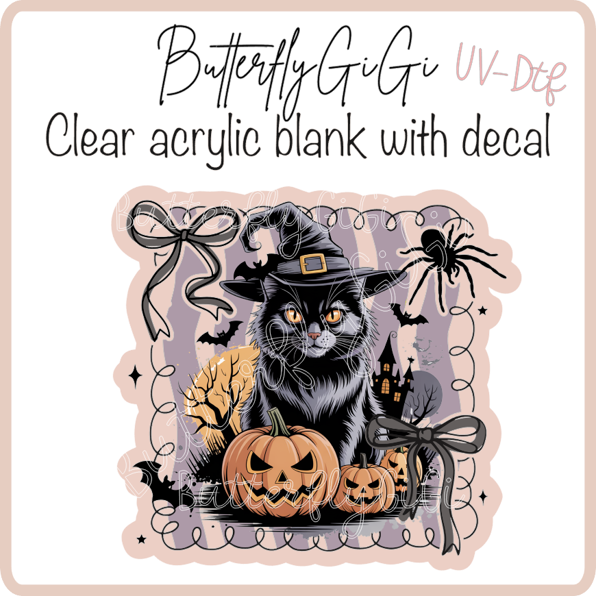 Black Cat Spooky UvDtf
