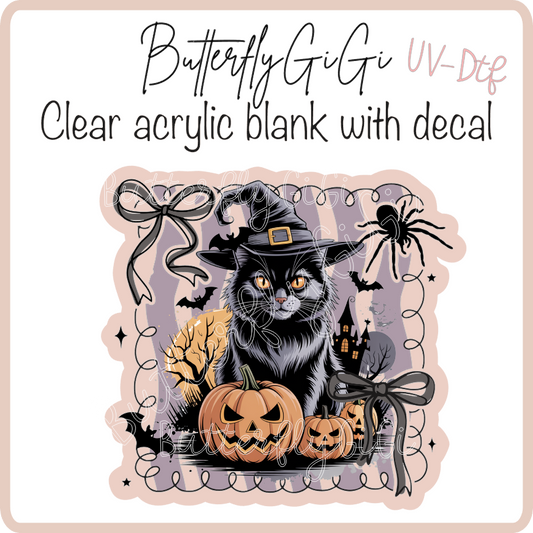 Black Cat Spooky UvDtf