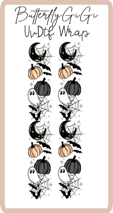 Black Pumpkin Spiderweb  UvDtf Wrap