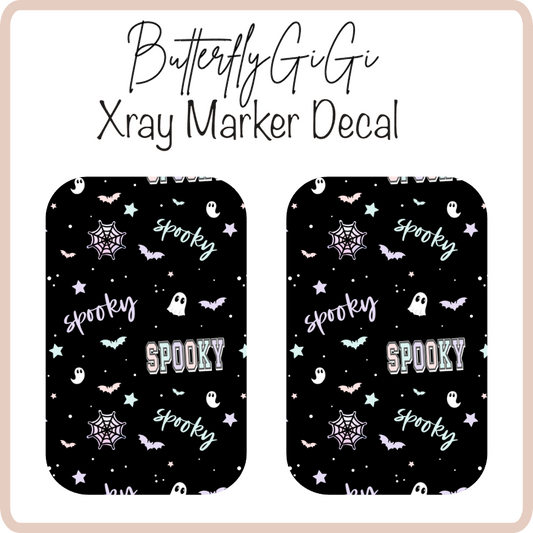 Black Spooky X ray Markers Decal