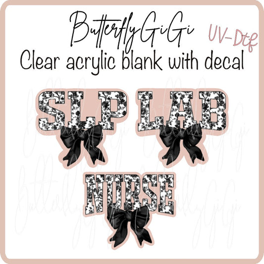 Black Toile Medical Title UV DTF