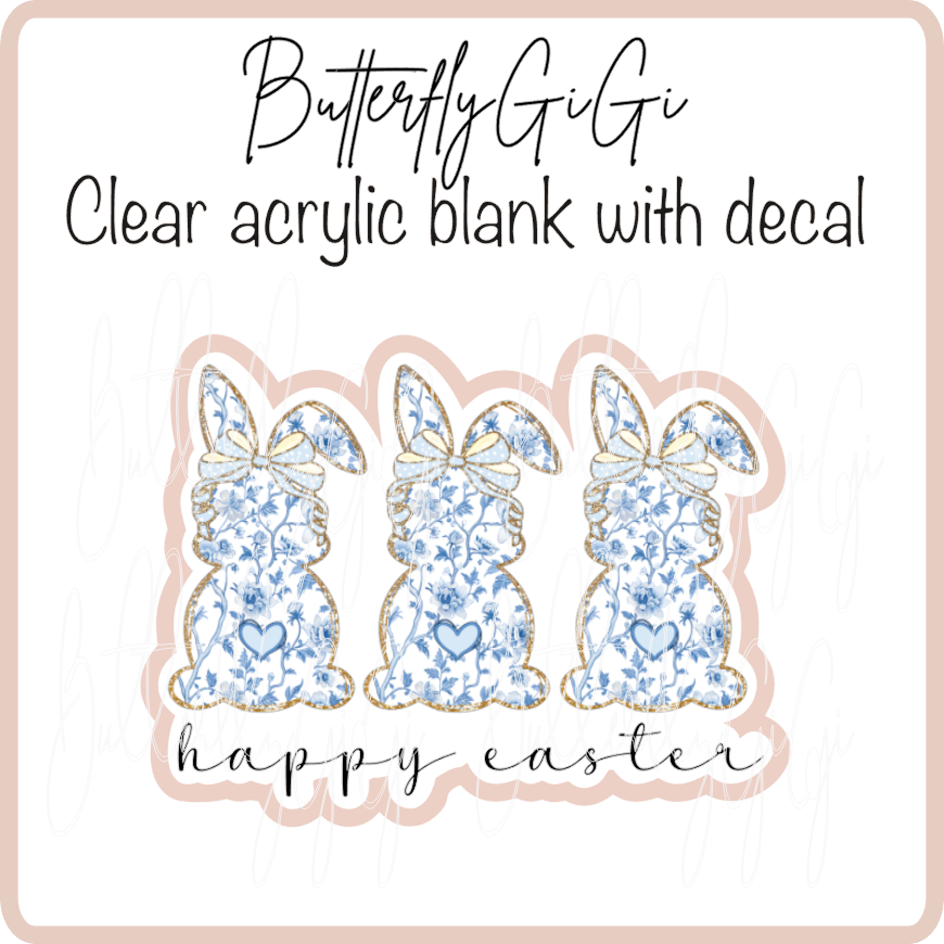 Blue Chinoiserie Easter Bunny