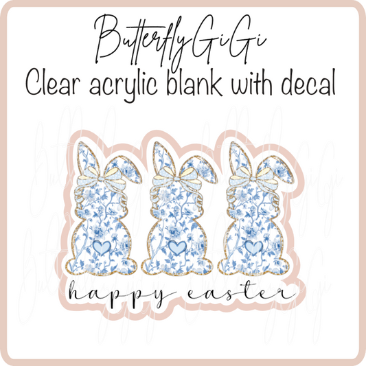 Blue Chinoiserie Easter Bunny