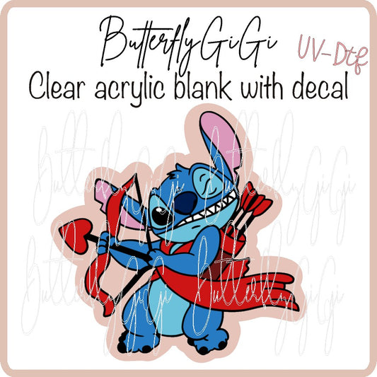 Blue Alien Cupid UV DTF