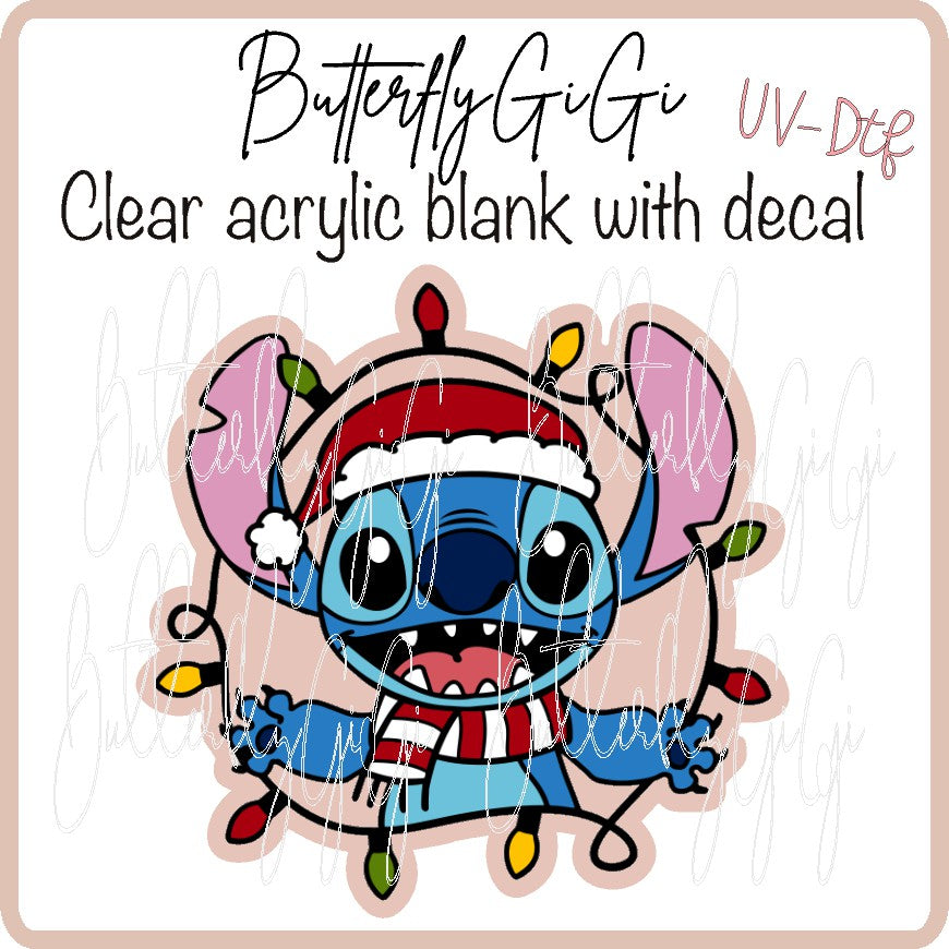 Blue Alien Festive UV DTF