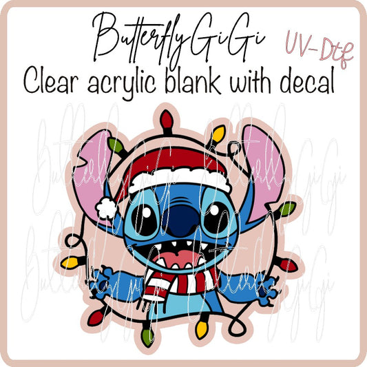 Blue Alien Festive UV DTF