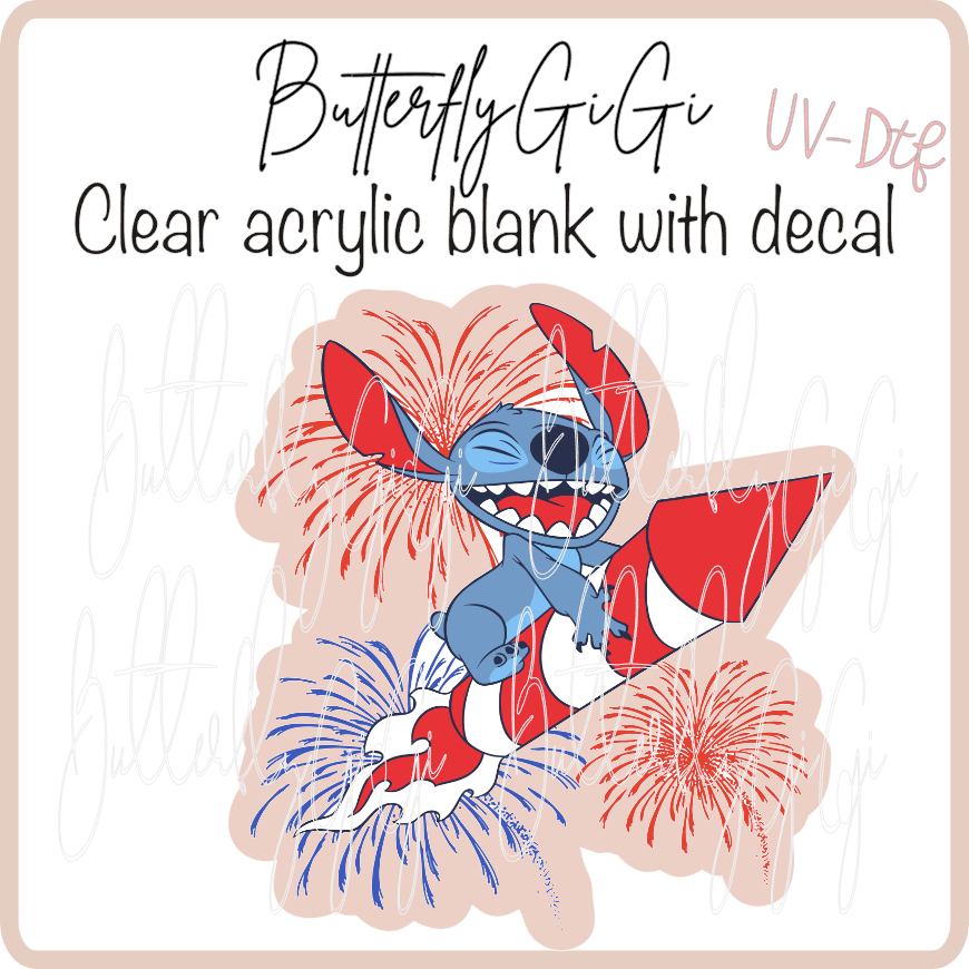 Blue Alien Firework UvDTF