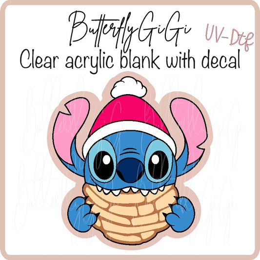 Blue Alien Santa Concha UV DTF