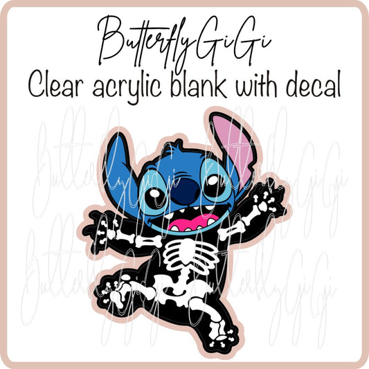 Halloween Blue Alien Skeleton