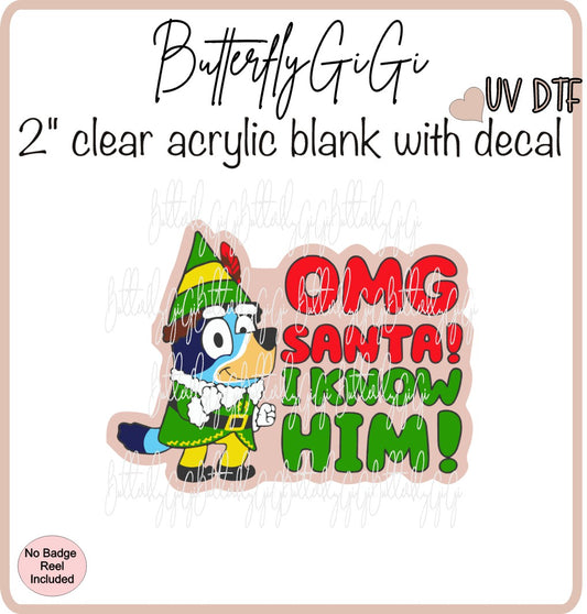 UVDTF Christmas Blue Dog I Know Him