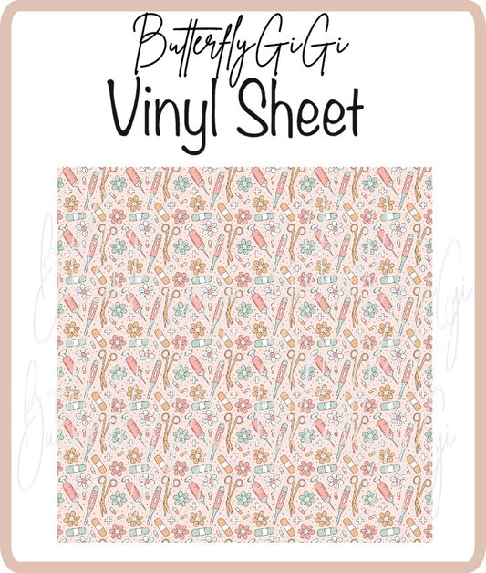 Vinyl Boho Medical Peach Sheet