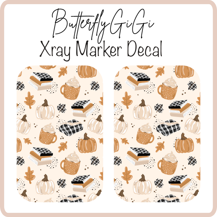 Books and Pumpkins X ray Markers Decal