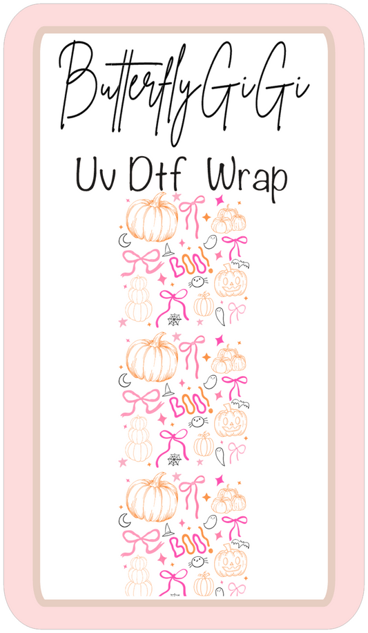 Wrap Boo Pumpkin Bow Uv Dtf