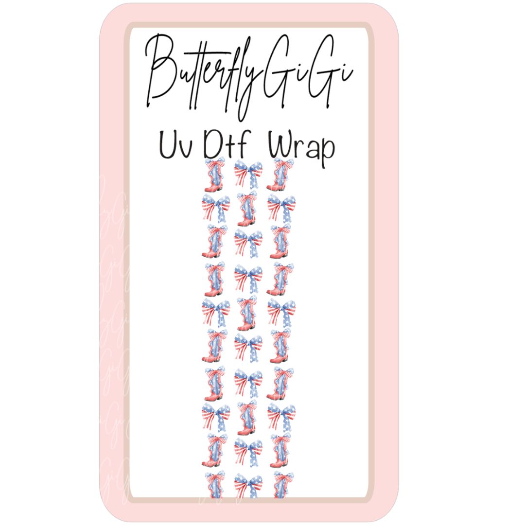 Wrap Boots Patriotic Uv Dtf
