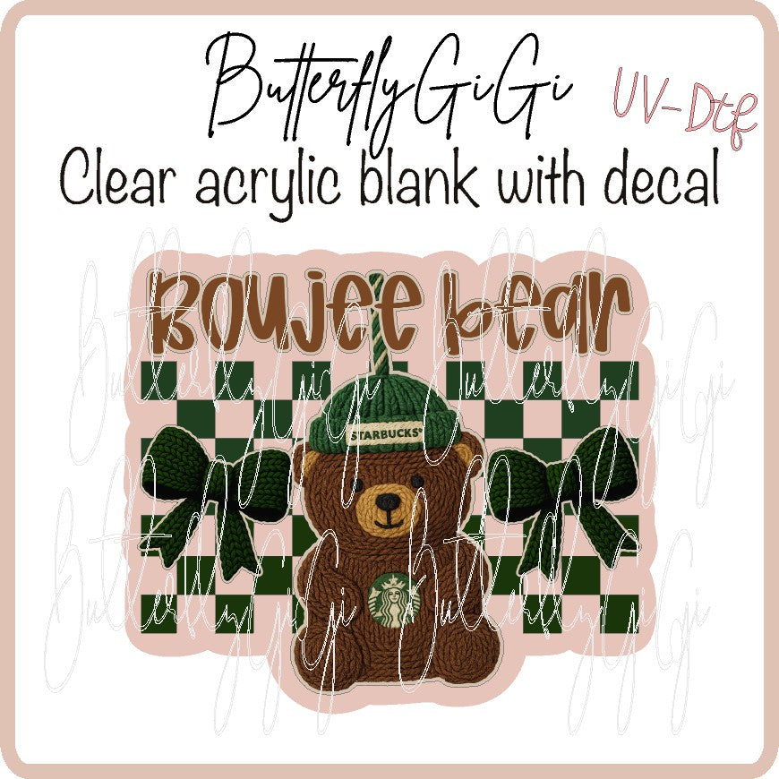 Boujee bear Star B UV DTF