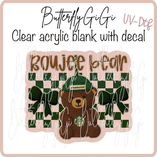 Boujee bear Star B UV DTF