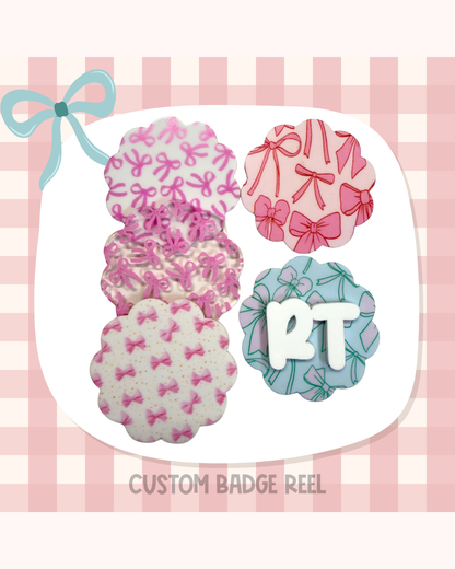 Bows Badge Reel Custom Acrylic Design