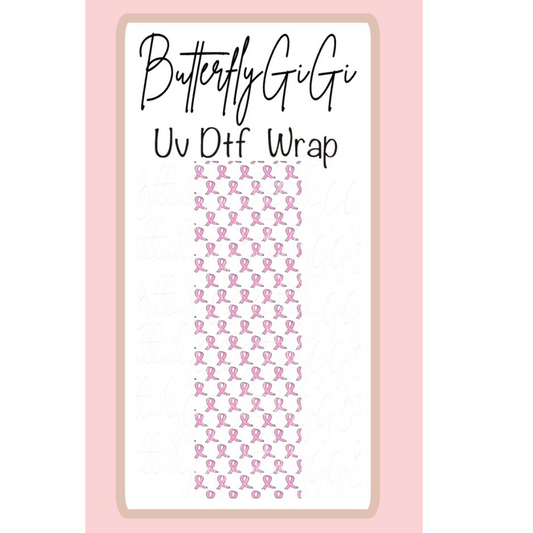 Wrap Breast Cancer Ribbon Pink UV DTF