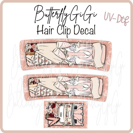 Bride Hair Clip DECAL UV DTF