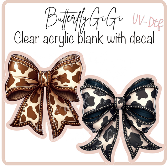 Brown Black Cow Bow  UvDtf