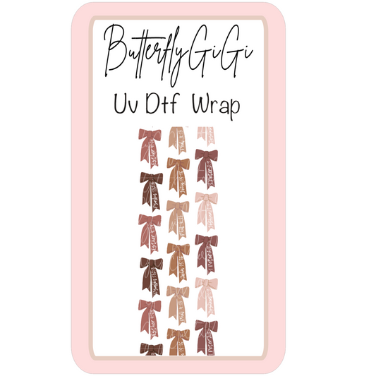 Brown Bows Scripture UV Dtf Wrap