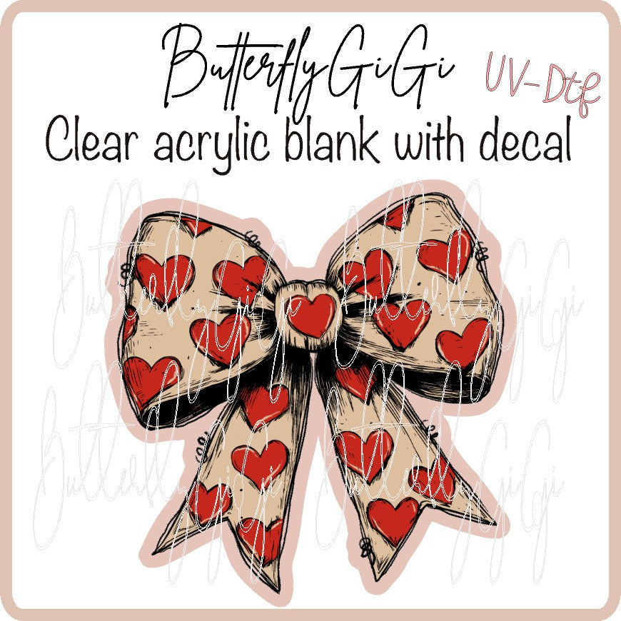 Brown Red Bow UV DTF