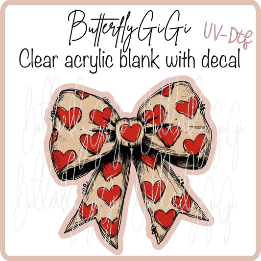 Brown Red Bow UV DTF