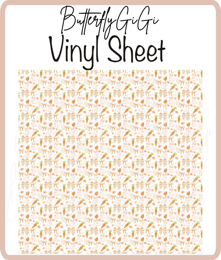 Bunny Carrots Vinyl Sheet
