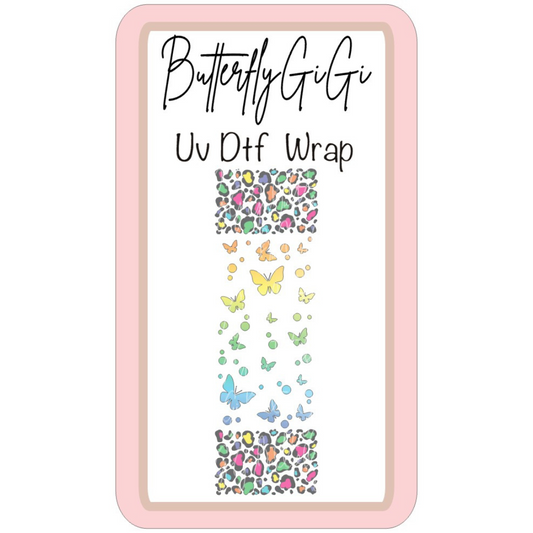 Butterfly Color Leopard UV DTF Wrap