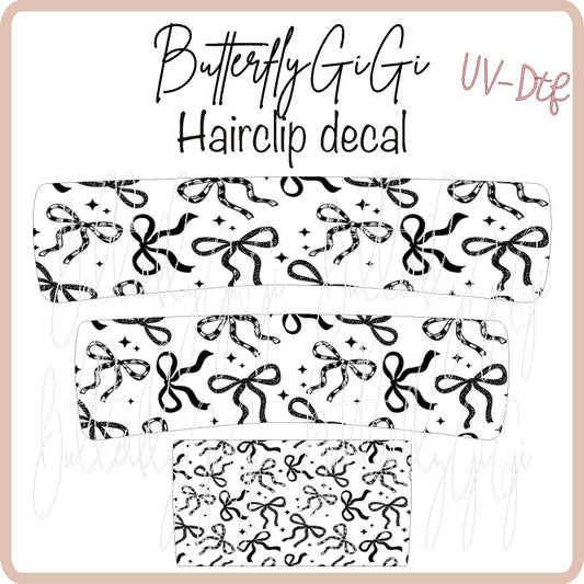 BW bows Hair Clip DECAL
