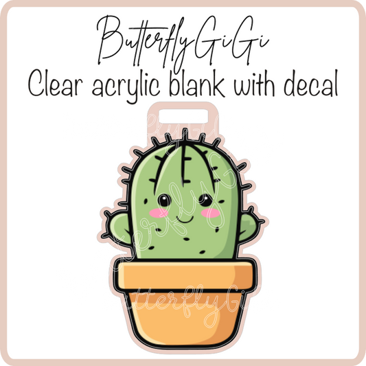 Cactus Badge Buddy Acrylic Blank & Decal