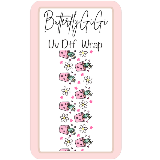 Wrap Cactus Cute Pink UV Dtf