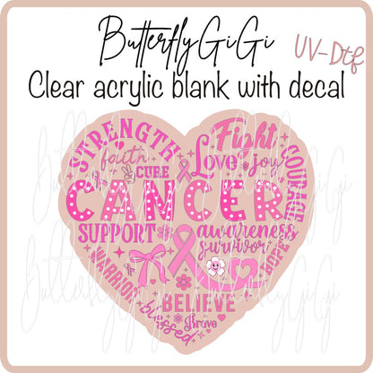 Cancer Awareness Heart UVDTF